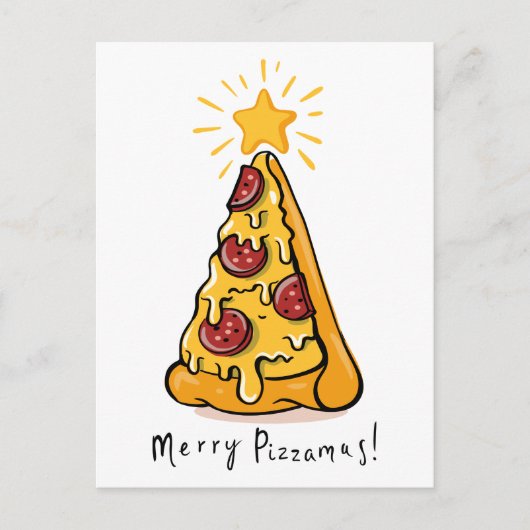 Merry Pizzamas - Een feestelijk stukje vreugde! Feestdagenkaart (Voorkant)