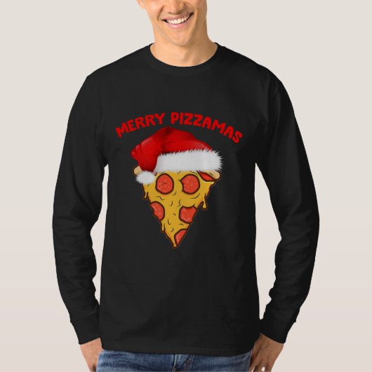 Merry Pizzamas Pizza Pajamas kerstcadeaus T-shirt (Voorkant)