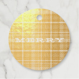 Merry Plaid Kerst Folie Bedankjes Labels
