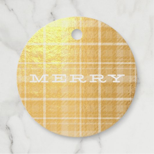 Merry Plaid Kerst Folie Bedankjes Labels (Voorkant)