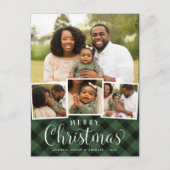Merry Plaid Vakantie Foto Collage Briefkaart (Voorkant)