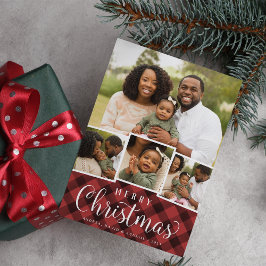 Merry Plaid | Vakantie Foto Collage Kaart