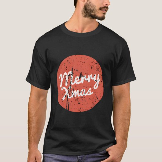 Merry Pocket T-shirt Design Vakantie Cadeaus Xmas  (Voorkant)