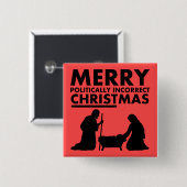 Merry politiek onjuiste kerstkaart Button (Voorkant /achterkant)