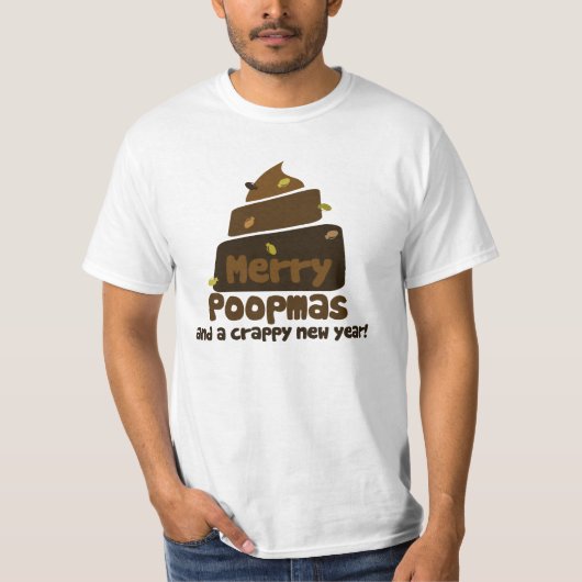 Merry Poopmas Grappige kerst grap T-shirt (Voorkant)
