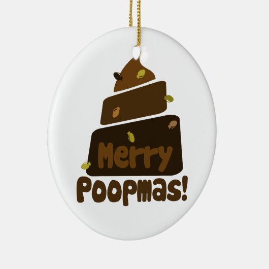 Merry POOPmas Keramisch Ornament (Rechts)