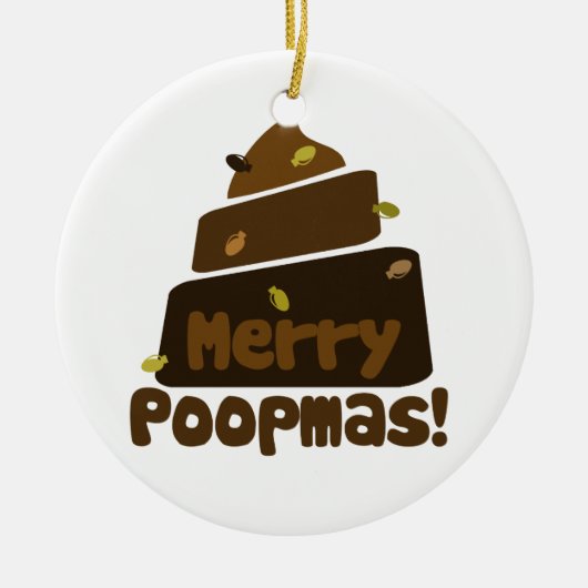 Merry POOPmas Keramisch Ornament (Voorkant)
