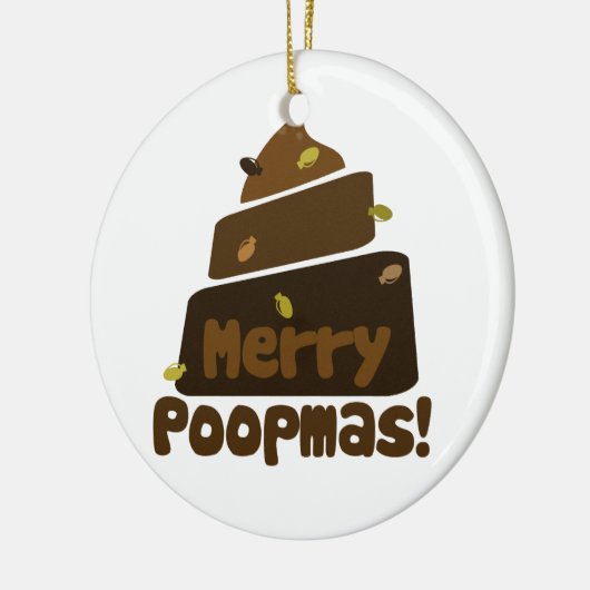 Merry POOPmas Keramisch Ornament (Links)
