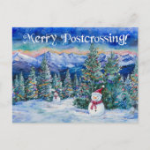 Merry Postcrossing Snowman - Briefkaart (Voorkant)