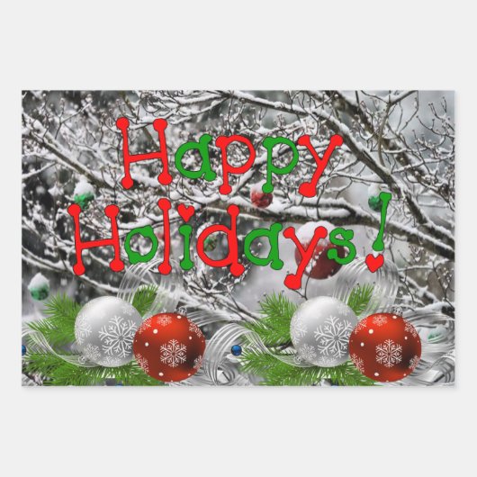 Merry Prettige feestdagen Inpakpapier Vel (Voorkant)