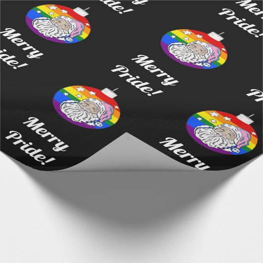 Merry Pride - Santa - Zwart Cadeaupapier (Hoek)