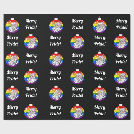 Merry Pride - Santa - Zwart Cadeaupapier (Vlak)