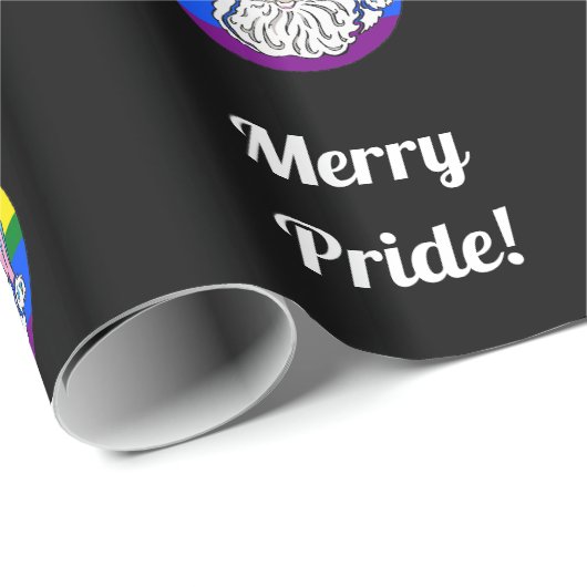 Merry Pride - Santa - Zwart Cadeaupapier (Rol Hoek)