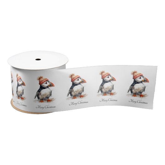 Merry Puffin, custom Satijnen Lint (Spoel)