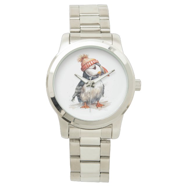 Merry Puffin Horloge (Voorkant)