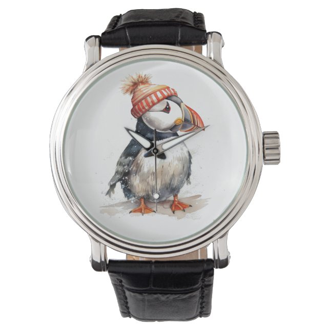 Merry Puffin Horloge (Voorkant)