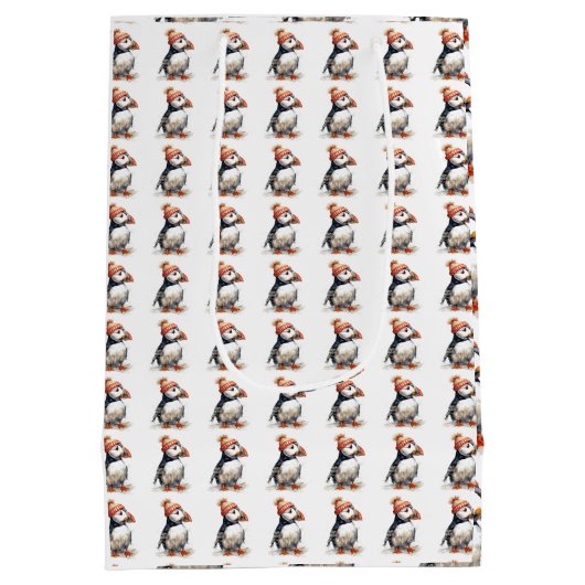 Merry Puffin Medium Cadeauzakje (Achterkant)