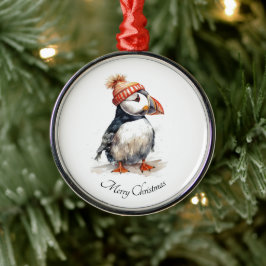 Merry Puffin Metalen Ornament