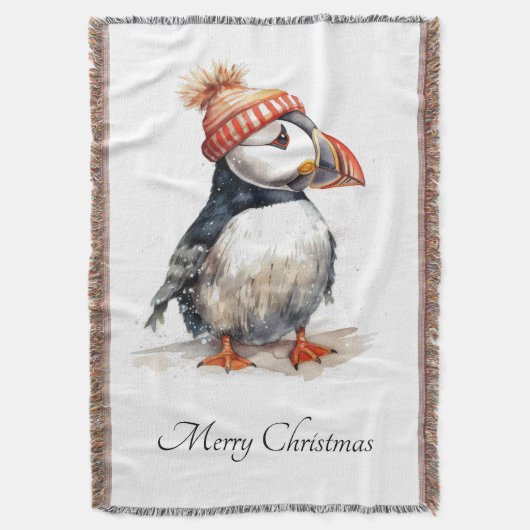 Merry Puffin, op maat Deken (Voorkant Verticaal)