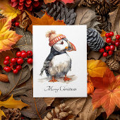 Merry Puffin, op maat Feestdagenkaart