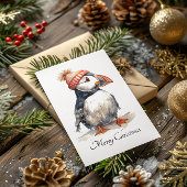 Merry Puffin, op maat Feestdagenkaart