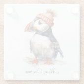 Merry Puffin, op maat Glazen Onderzetter (Achterkant)