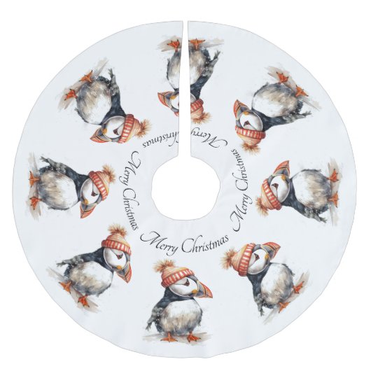 Merry Puffin, op maat Kerstboom Rok (Voorkant)