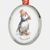 Merry Puffin, op maat Metalen Ornament (Links)