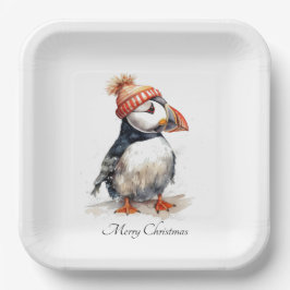 Merry Puffin, op maat Papieren Bordje