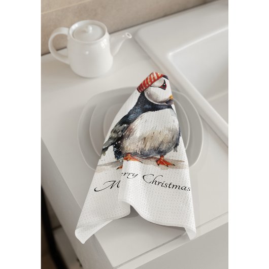Merry Puffin, op maat Theedoek