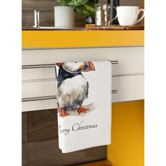 Merry Puffin, op maat Theedoek