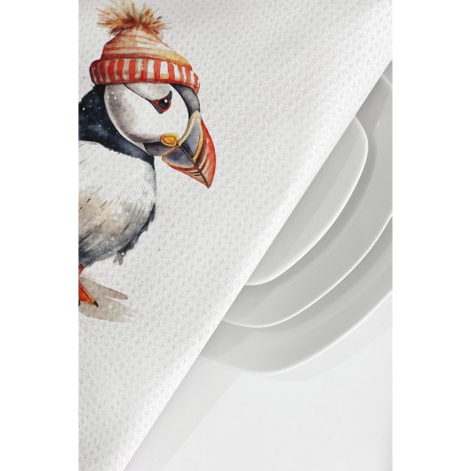 Merry Puffin, op maat Theedoek