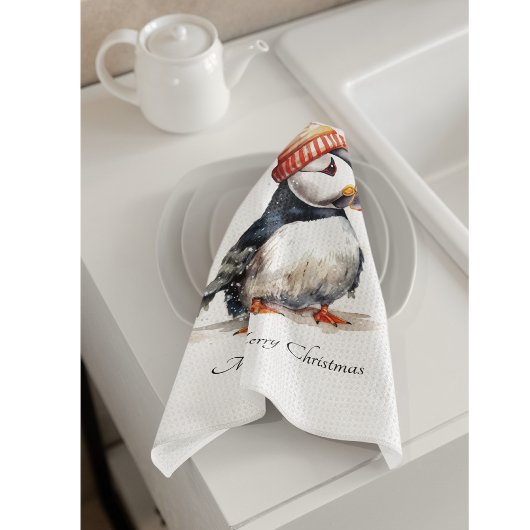 Merry Puffin, op maat Theedoek