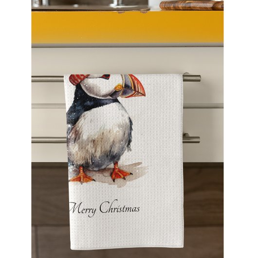 Merry Puffin, op maat Theedoek
