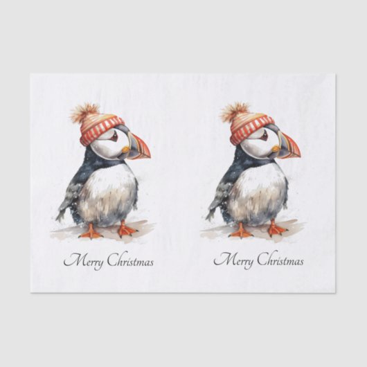 Merry Puffin, op maat Tissuepapier (Voorkant)