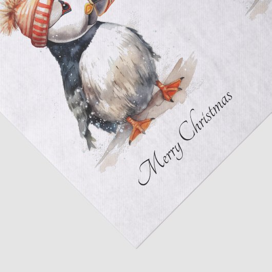 Merry Puffin, op maat Tissuepapier (Detail)
