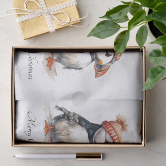 Merry Puffin, op maat Tissuepapier (Geschenk)