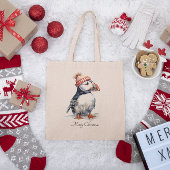 Merry Puffin, op maat Tote Bag