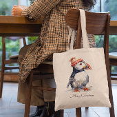 Merry Puffin, op maat Tote Bag