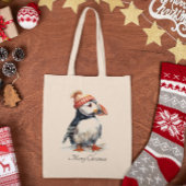 Merry Puffin, op maat Tote Bag