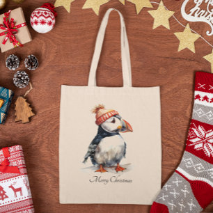 Merry Puffin, op maat Tote Bag