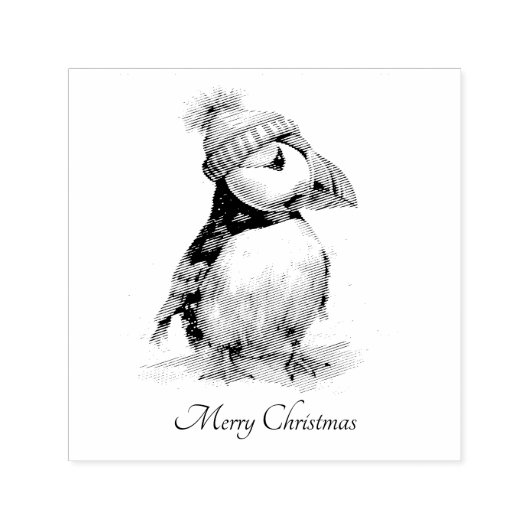 Merry Puffin, op maat Zelfinktende Stempel (Design)