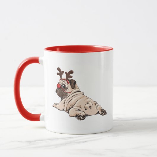 Merry Pug Party Mok (Links)