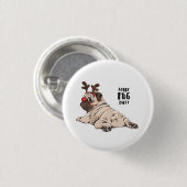 Merry Pug Party Ronde Button 3,2 Cm (Voorkant /achterkant)