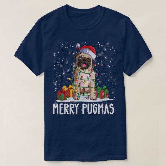 Merry Pugmas 2022 Xmas Pug Kerstparty Pug Lov T-shirt (Design voorkant)