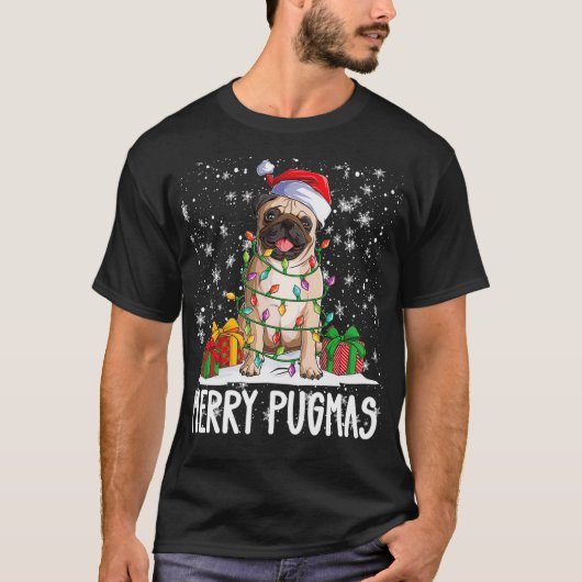 Merry Pugmas 2022 Xmas Pug Kerstparty Pug Lov T-shirt (Voorkant)