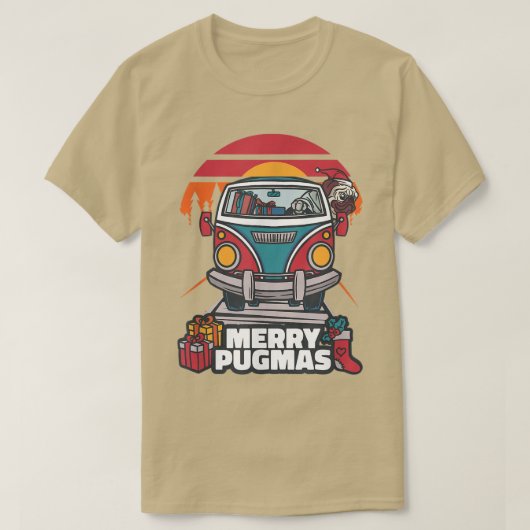 Merry Pugmas 2022 Xmas Pug Ugly Santa kerstPa T-shirt (Design voorkant)