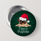 Merry Pugmas 3-inch Round Button (Voorkant /achterkant)