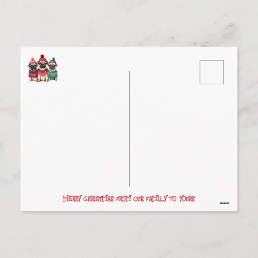Merry Pugmas Feestdagenkaart (Achterkant)