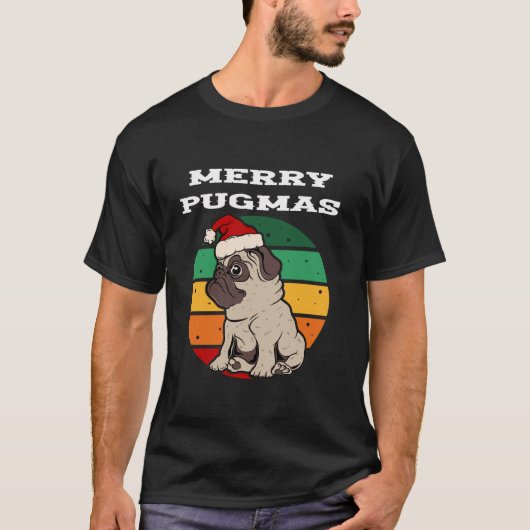 Merry Pugmas Funny Pug Christmas Dog Christmas Pug T-shirt (Voorkant)